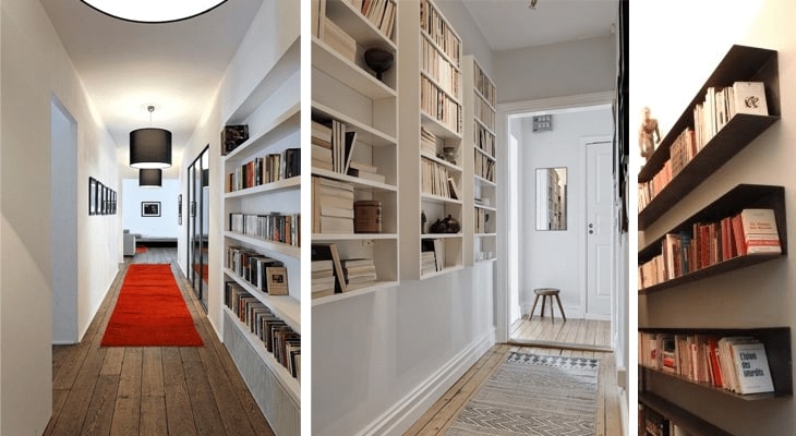 décorer un couloir : aménager une bibliothèque
